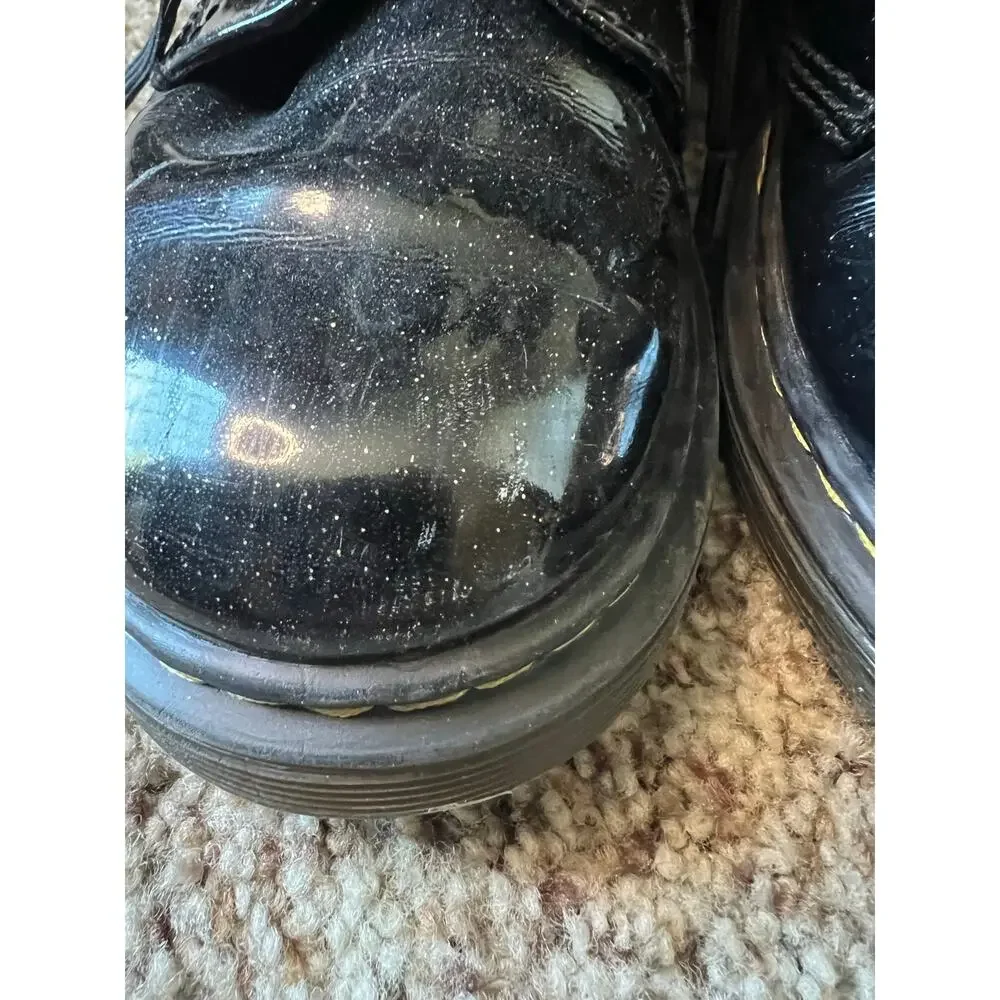Youth Dr. Martens Junior 1460 Glitter Lace Up Boot, Size 2, Black Cosmic Glitter